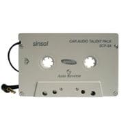 White In car cassette adaptor for MP3/MP4 players - allows you to play tunes through your car speakers/stereo