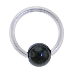 16 Gauge Bcr Hematite Captive Ring 5/16 Inches 4mm