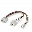 Internes Computer Strom-Y-Kabel 4-polig 1-x Molex m�nnlich / 1-x Molex weiblich + 1-mal Floppy FDD-Stecker
