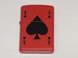 Zippo Lighter - Red Ace of Spades Cards Gamblin ZP 6681