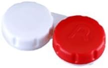 Flat bed contact lens cases - Red &amp; White ~ (3 pack) ~ SC-206 by OptiSafe