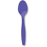 Creative Converting Touch of Color Premium 24 Count Plastic Spoons, Purple