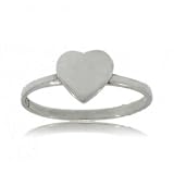 Ladies Solid Sterling Silver Heart Ring Polished