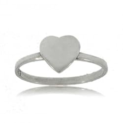 Womens Heart Ring Crafted in Smooth Solid Sterling Silver 925