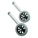 Lumex AutoStop Wheels for Front Walker Legs, Silver, Pair