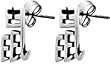 Chinese Rat Character Pewter Stud Earrings