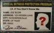 Witness Protection Program Drivers License