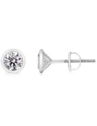 0.75 ct Solitaire Diamond Stud Earrings in White Gold