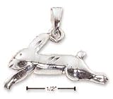 Sterling Silver Diamond Cut Bunny In Flight Charm