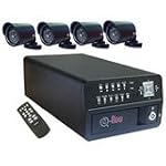 Q-See Q25DVR4ES 4 Channel DVR with 250GB Hard Drive, Motion Detection, USB 2.0 & 4 Color Day/Night CMOS Cameras