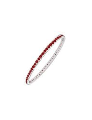 Ruby Eternity Bangle 14K White Gold - 3.00 CT TGW