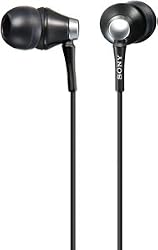 Sony Mdr-Ex75/Blk Ex Earbuds Headphones with 9mm Hi-Sensitivity Driver (Black)