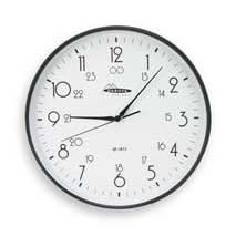 Dakota Designs 2CHZ7 Clock, Rnd, Analog, 12 In, Blk, 120V