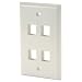 Wired Home KWHF9 Keystone Wall Plate Single Gang 4-Port Wht