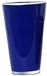 Hand Blown Blue Hi-Ball Glass With White Rim 6"H Set / 4