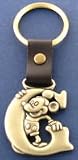 Mickey Mouse Letter G Brass Key Chain Disney