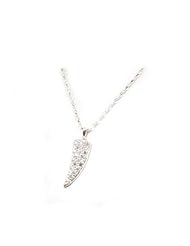 Toc Sterling Silver Cz Set Ice Horn Pendant on a 21 Inch Chain