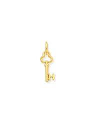 The Hannah Mini Initial H Shamrock Key Pendant in 14K Yellow Gold