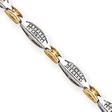 14k Two-Tone Fancy Diamond Tennis Bracelet