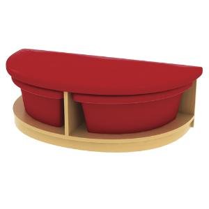Early Childhood Resources ELR-0775 Half Circle Reading Bench with 2 Trays