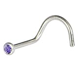 Swarovski TANZANITE Screw Nose Ring