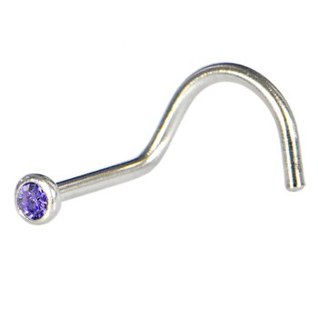Swarovski TANZANITE Screw Nose Ring