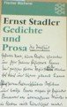 Gedichte und Prosa - Ernst Stadler, Hans Rauschning
