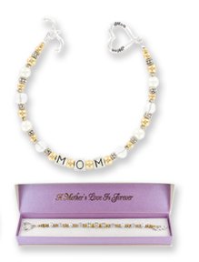Click here to buy MOM Always Pearl Bracelet w Heart Toggle & Square MOM Links.
