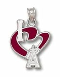 Los Angeles Angels of Anaheim 3/4 I Heart A Enamel Pendant - Sterling Silver Jewelry