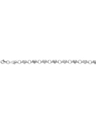 CleverEves 14K Yellow Gold Alternate Polished/Matte Diamond-Cut Heart Stampato Bracelet