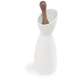 Sagaform White Stoneware 25-Ounce Carafe with Wooden Stopper by Sagaform