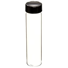 Kimble Kimax Borosilicate Glass Cylindrical Screw Thread Dram Vial, with Rubber Lined Closure