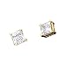 14K .33 (1/3) CTW Princess Cut Diamond Earrings