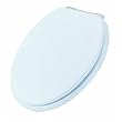 Bemis/Mayfair 44CP-000 Round White Toilet Seat With Chrome Hinges
