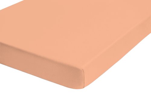 Biberna 77866/562/388 Jersey-Elastic Spannbetttuch / 120 x 200 cm - 130 x 220 cm / Farbe: nektarine