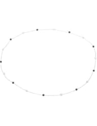 CleverEves 18K White Gold 6 1 4 Ct Tw 36.00 Inch Black & White Gold Diamond Necklace With Black Rhodium