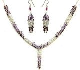 Earrings Necklace Silver Assorted Gemstones Jewelry (nklc034)