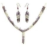 Silver Jewelry Sets - Earring Necklace Sterling Silver & Assorted Gemstones (nklc034)