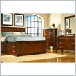 Tradewins Town House Dark Cafe Queen Wood Pedestal Storage Bed 4 Piece Bedroom Set