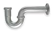 Industrial Grade 1PNK9 P Trap, 17 Gauge, Brass, Pipe Dia 1 1/4 In