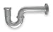 Industrial Grade 1PNK9 P Trap, 17 Gauge, Brass, Pipe Dia 1 1/4 In