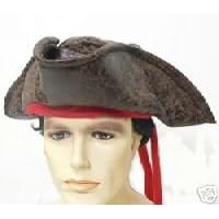 Distressed Caribbean Tricorn Pirate Costume Hat