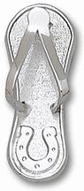 Indianapolis Colts 1" Logo Flip Flop Pendant - Sterling Silver Jewelry