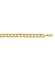 CleverEves 10K Yellow Gold 140 Light Concave Curb Chain