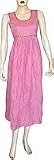 Womens Casual Tank Sun Dresses in Cotton Fabric with Embroidery for Summer Beach Wear Made in India Size 6 (sds102)