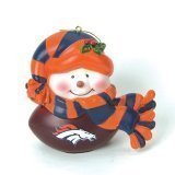 Denver Broncos 2.75" Musical Light Up Snowman Christmas Ornament - NFL Football