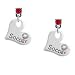 Silver Heart with "Soccer" and AB Swarovski Crystal Red Swarovski Post Charm ...
