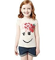 Pure Cotton Floral & Face Print T-Shirt