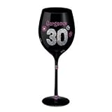 Grasslands Road Her Majesty "Gorgeous 30" Crystal Embellished 20-Ounce Black Wine Glass