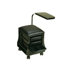 Mobiler Manik�rtisch und Hocker schwarz